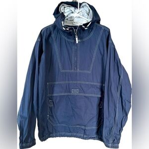 Vintage 90s- GAP Navy Blue Pullover Hooded Jacket. Size Medium.